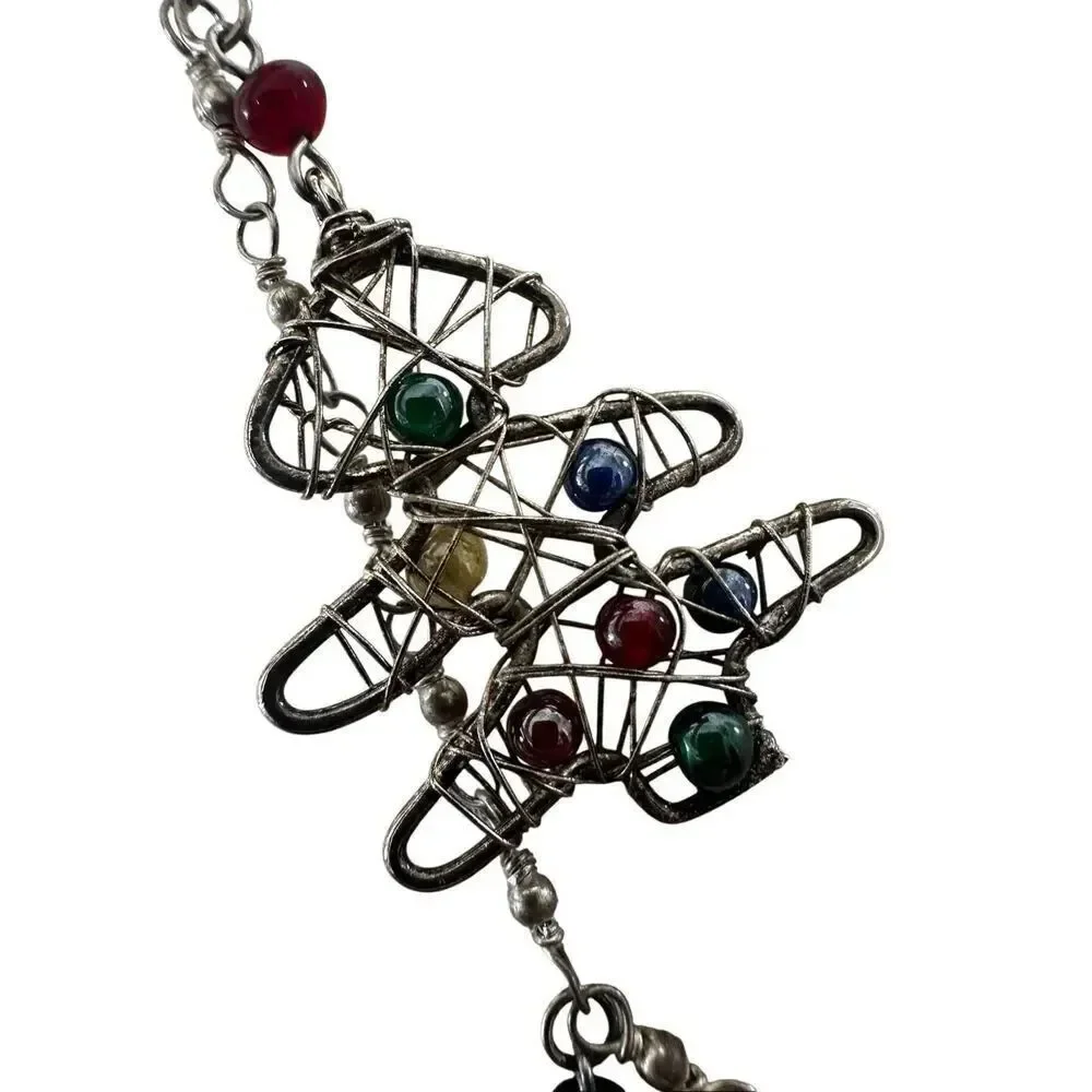Artisan Wire-Wrapped Christmas Tree & Star Necklace